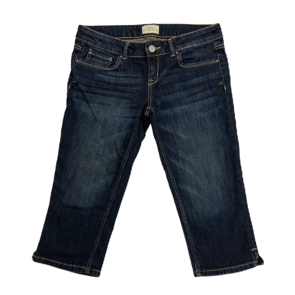 Aeropostale Crop Capri Knicker Blue Jeans Washed Detail Worn Once